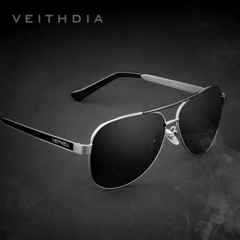Sunglasses Aviator Polarized - VEITHDIA Classic Brand Stainless Steel Men