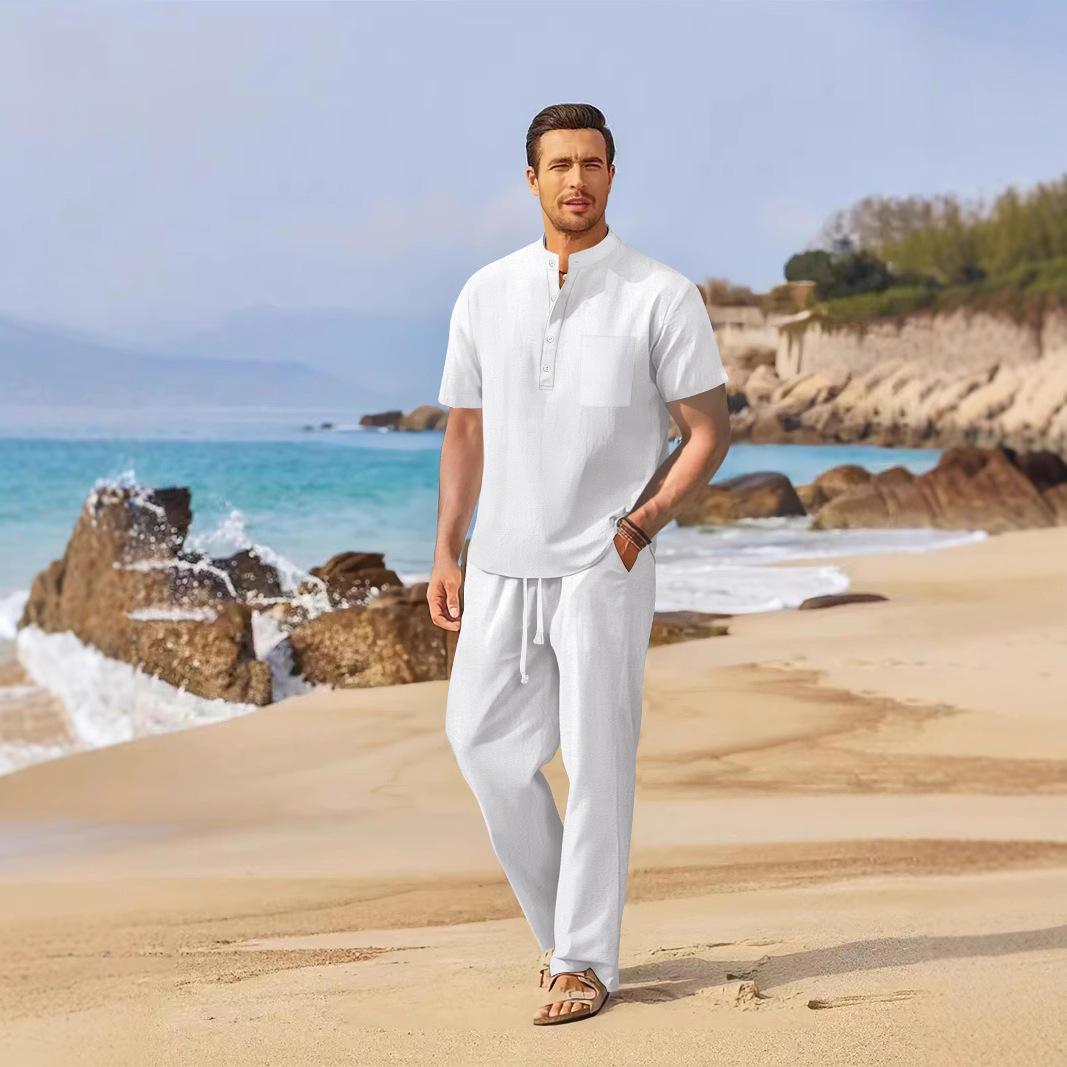 Loose Casual Cotton Linen Men' - Linen Shirt Breathable review and price