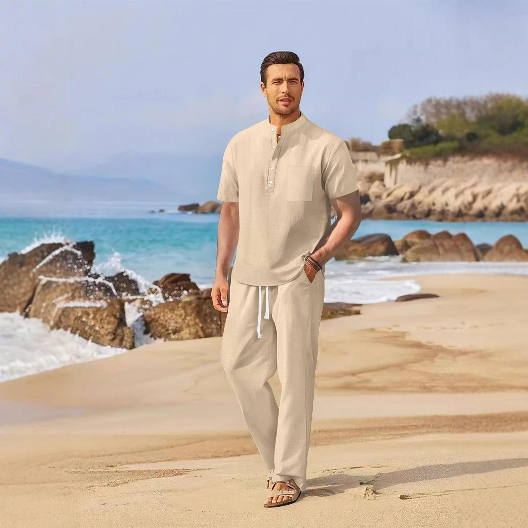 Loose Casual Cotton Linen Men' - Linen Shirt Breathable review and price