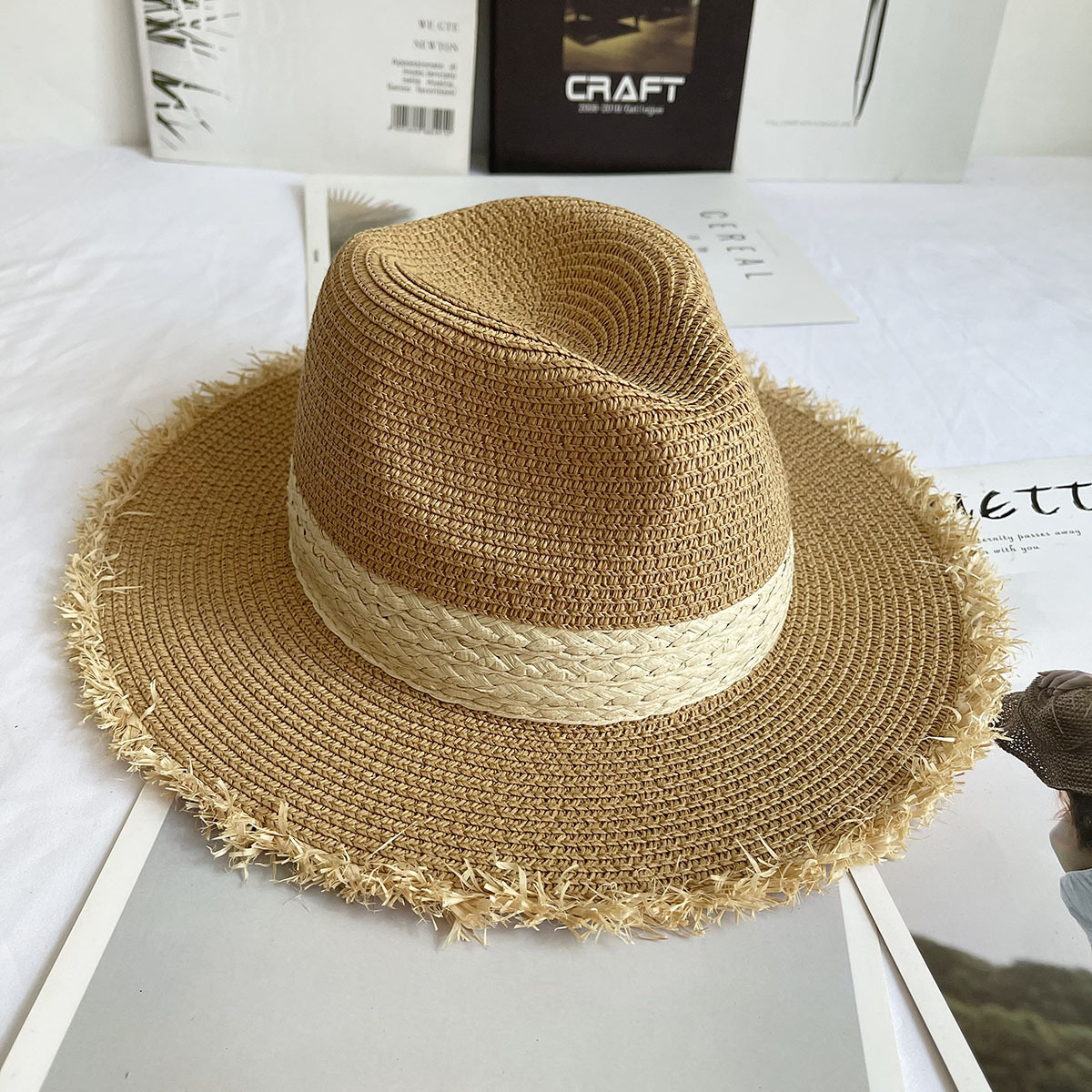 Fringed Brim Panama Hat Wide B - Bucket Hat Straw review and price