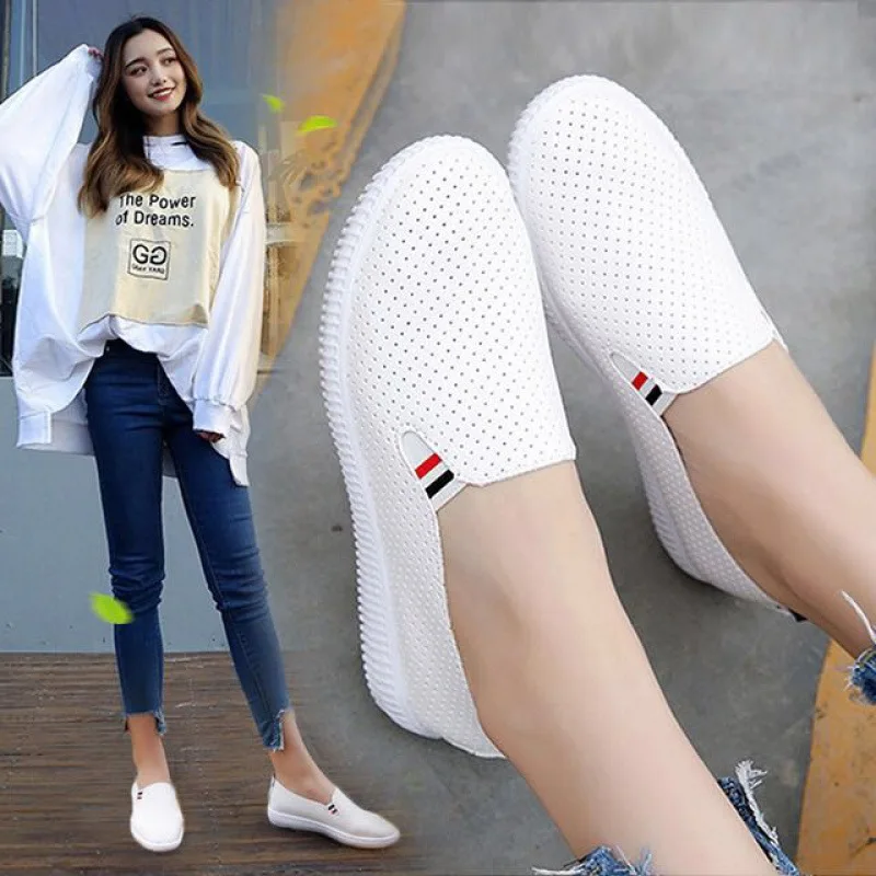 Women Sneakers White Flats Cut - Espadrille Slip On review and price