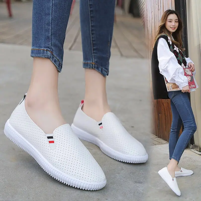 Women Sneakers White Flats Cut - Espadrille Slip On review and price