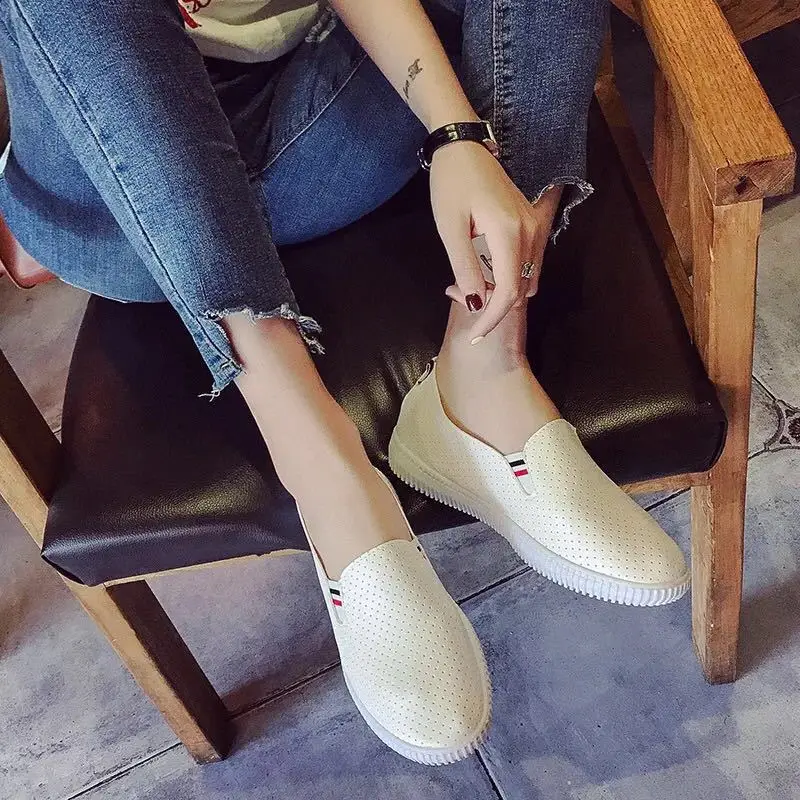 Women Sneakers White Flats Cut - Espadrille Slip On review and price