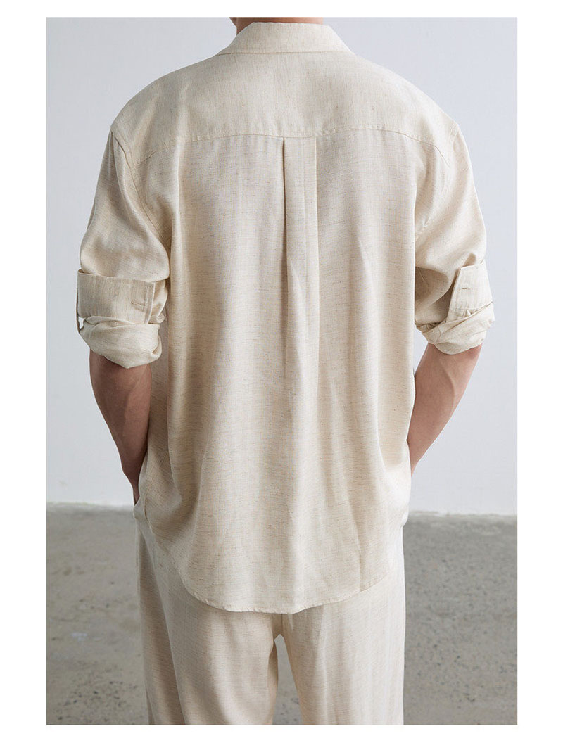 High-end Natural Linen Men's S - Linen Shirt Breathable review and price