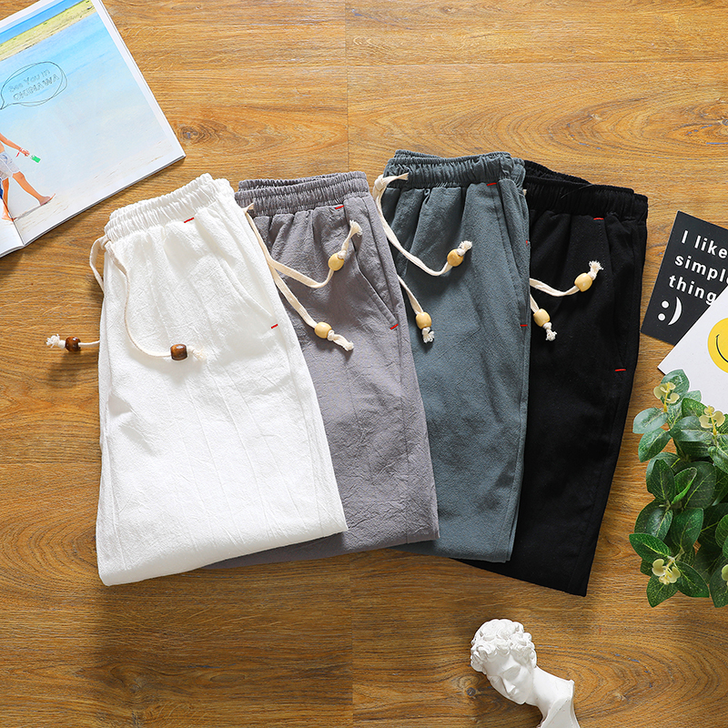 Brand men's summer fashion sol - Short Linen Drawstring review and price