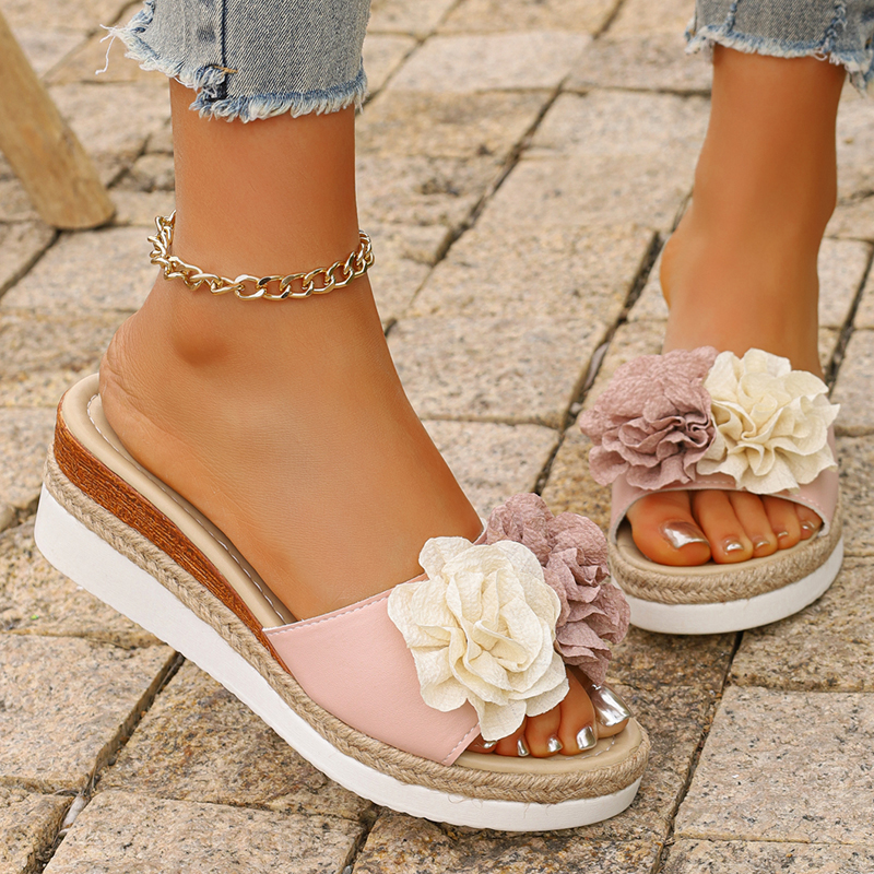 Women's Pink Flower Decor Plat - Espadrille Slip On review and price