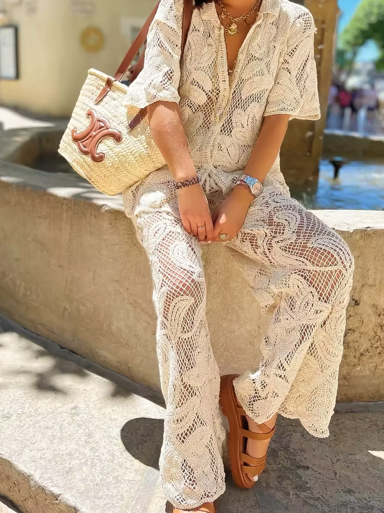 Women's Stylish 2 Piece Set Cr - Resort Shirt Floral review and price