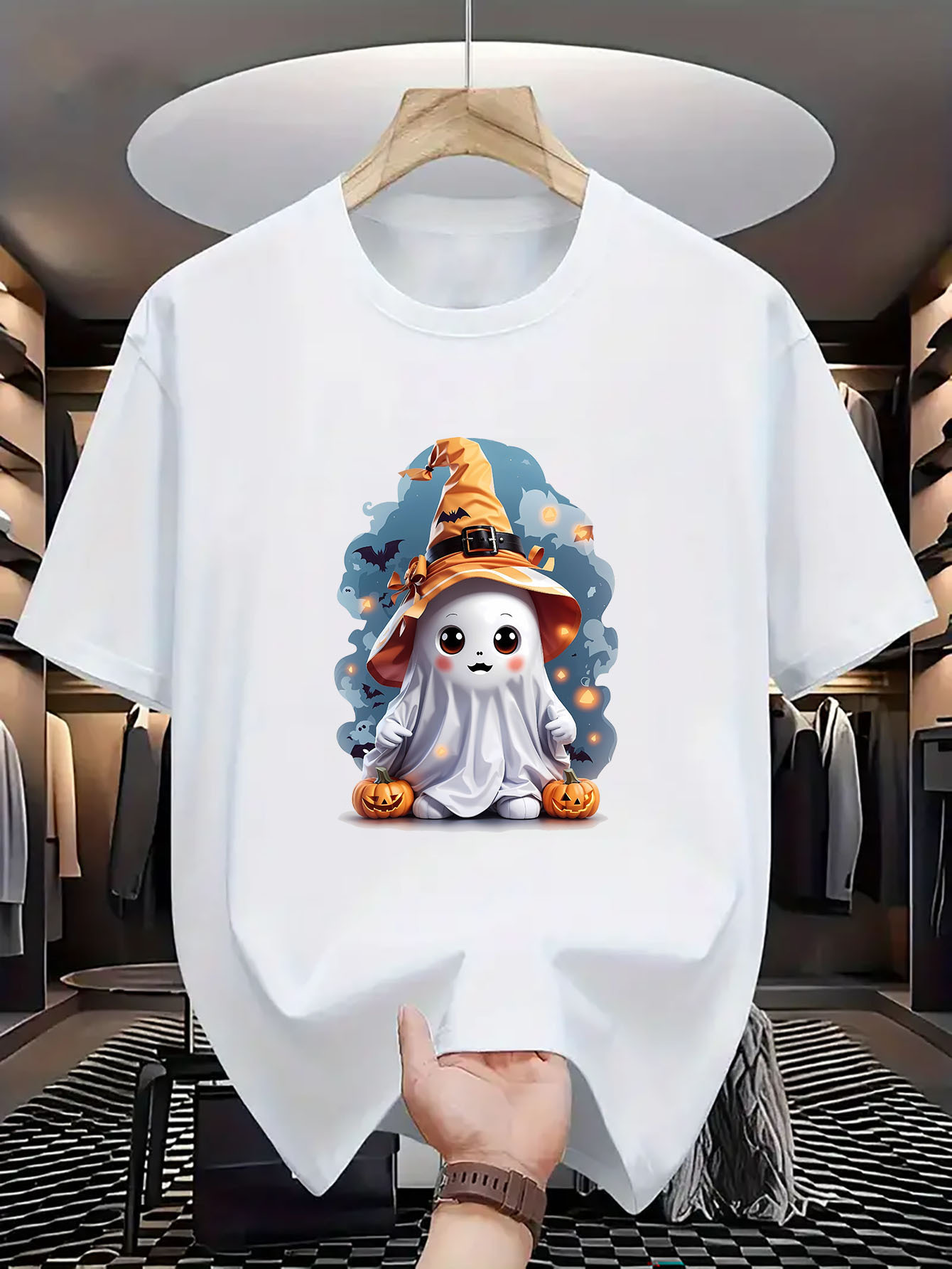 Halloween Cute Ghost Wizard Pu - Linen Shirt Breathable review and price