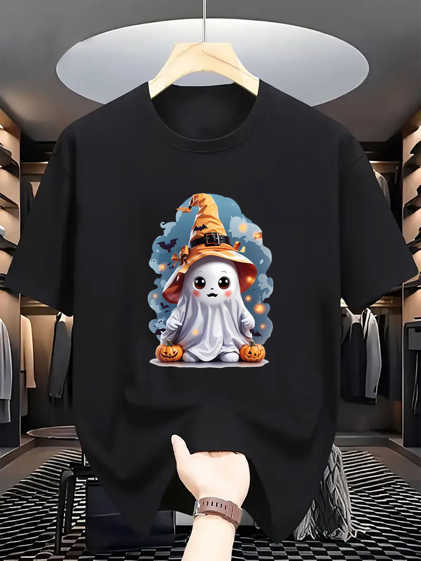 Halloween Cute Ghost Wizard Pu - Linen Shirt Breathable review and price