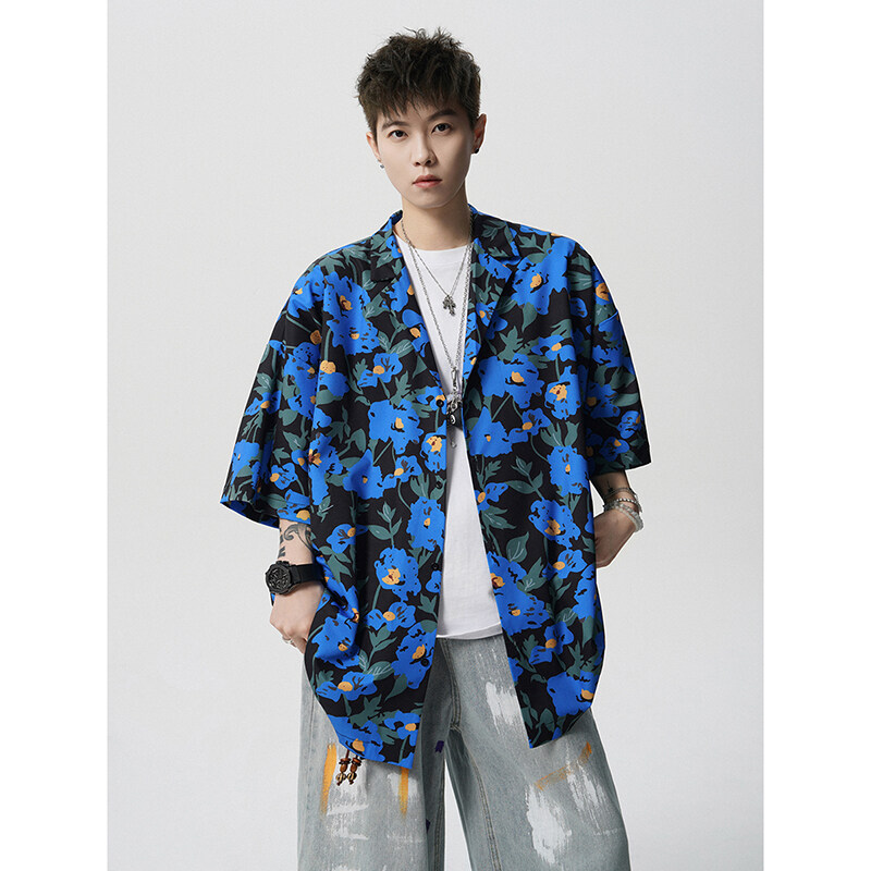 Summer Vintage Floral Print Lo - Resort Shirt Floral review and price