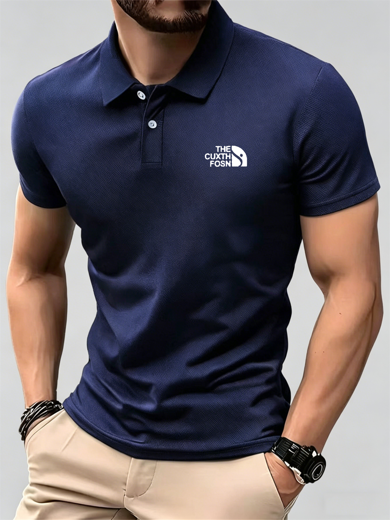 Men's Navy Blue 100% Polyester - Polo Shirt Pique review and price