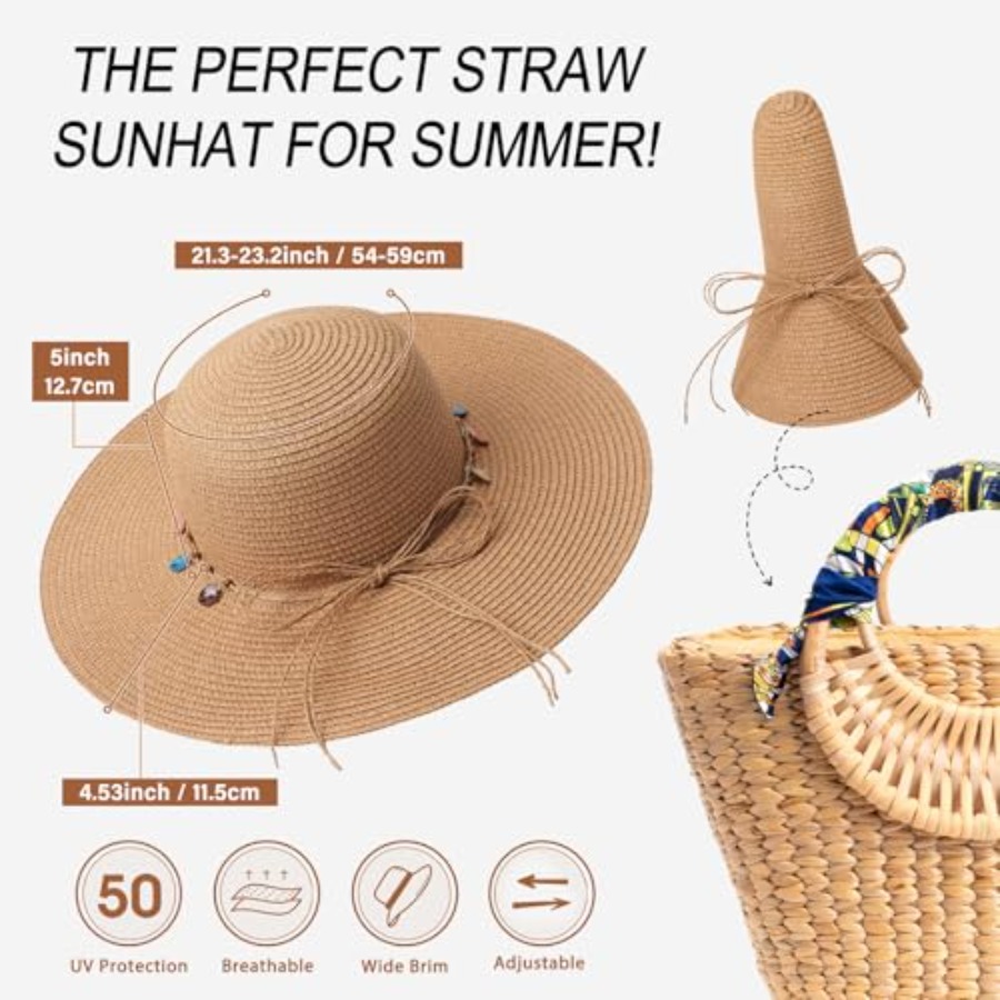 Trifabricy Beach Sun Straw Hat - Packable Hat Nylon review and price