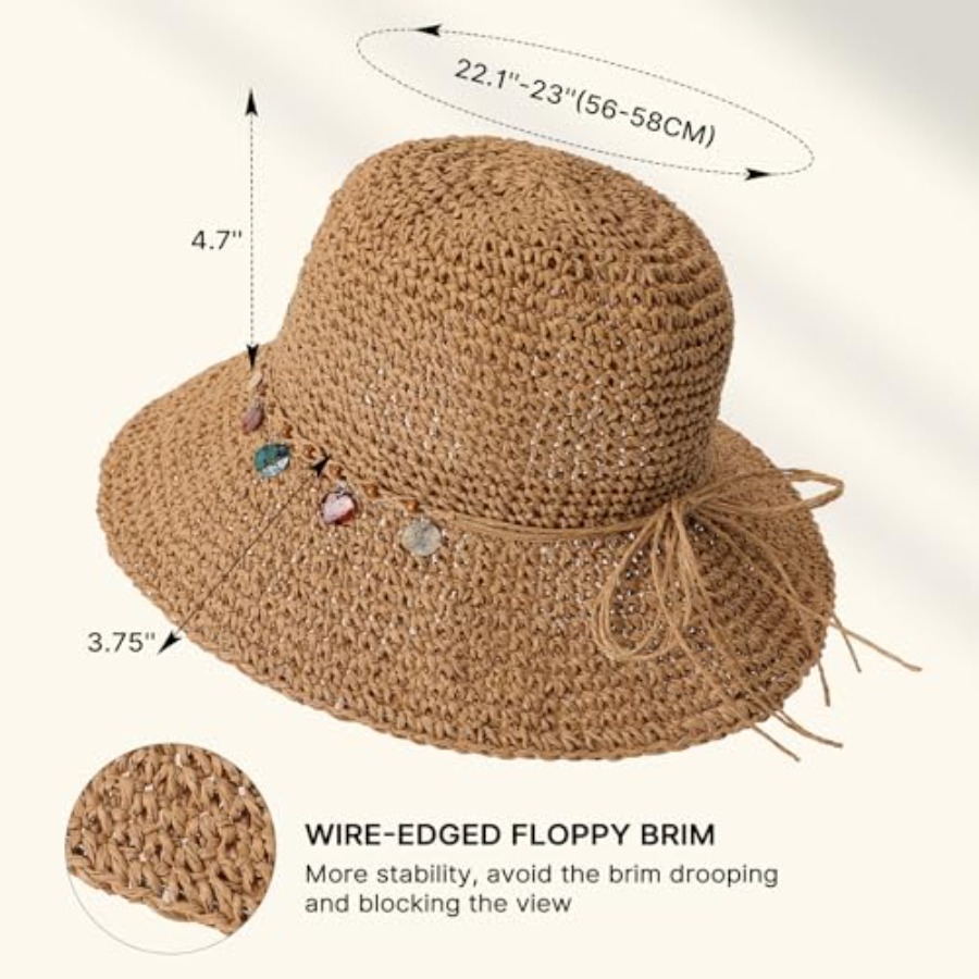 Beach Sun Hats for Women, Stra - Packable Hat Nylon review and price