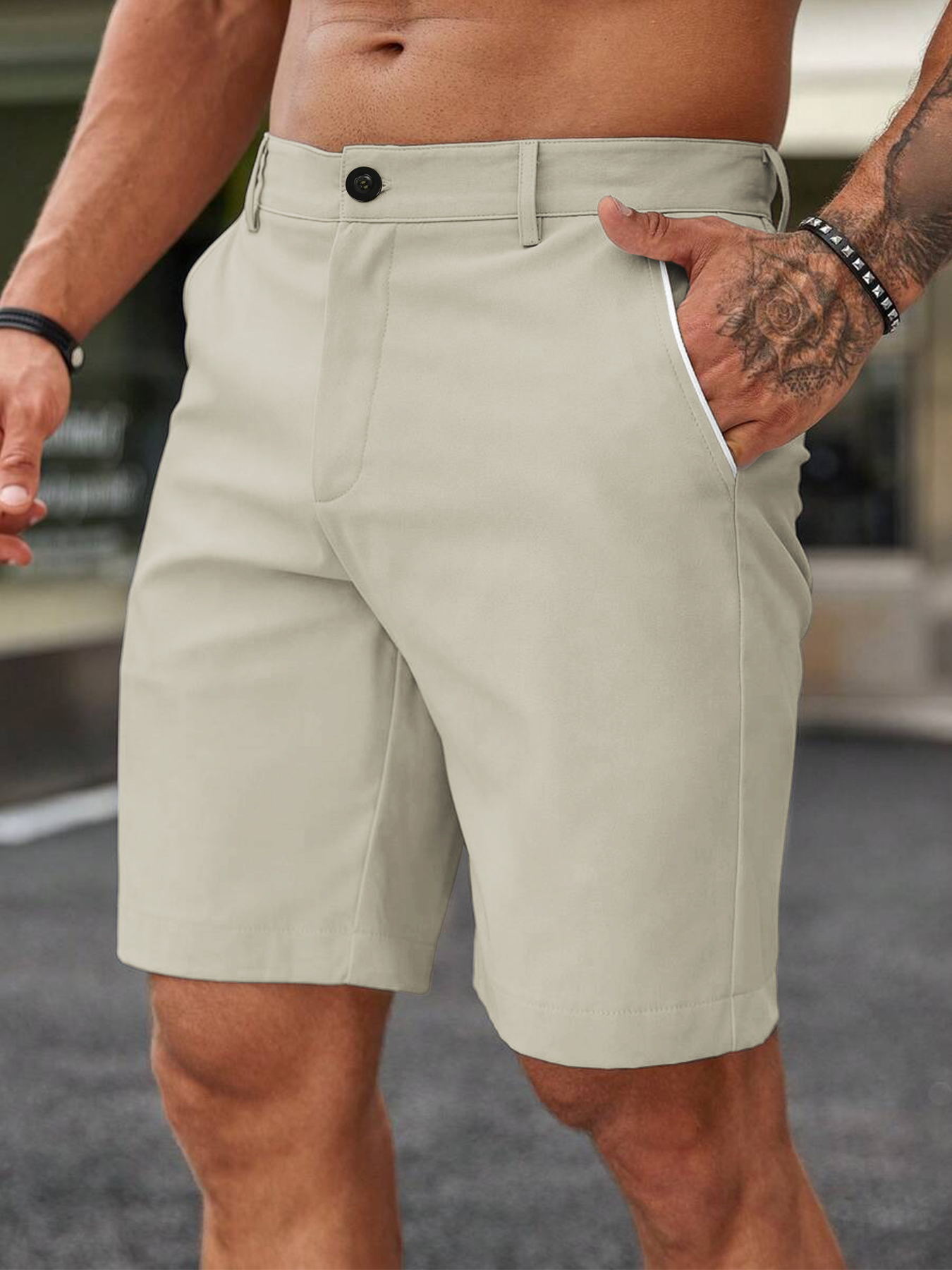 Men Fashion Slim Fit Chino Sho - Shorts Chino Slim review and price