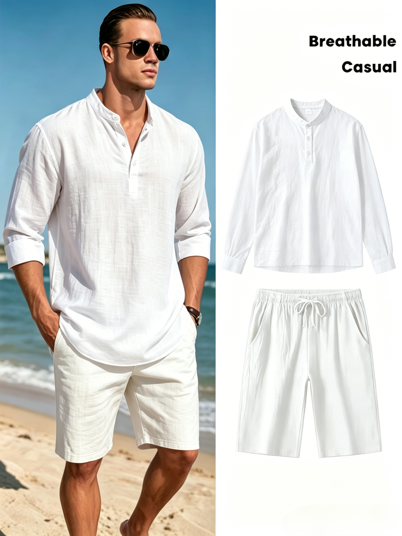 mens cotton linen henley shirt - Linen Shirt Breathable review and price