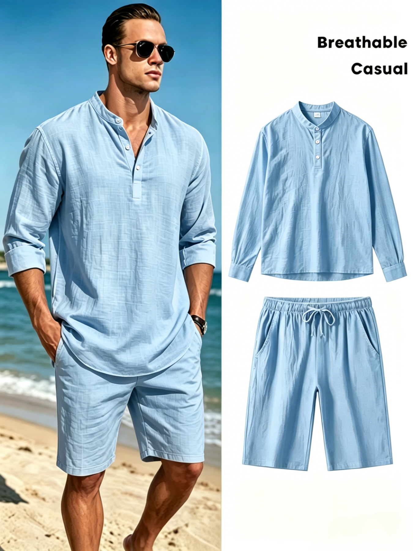 mens cotton linen henley shirt - Linen Shirt Breathable review and price