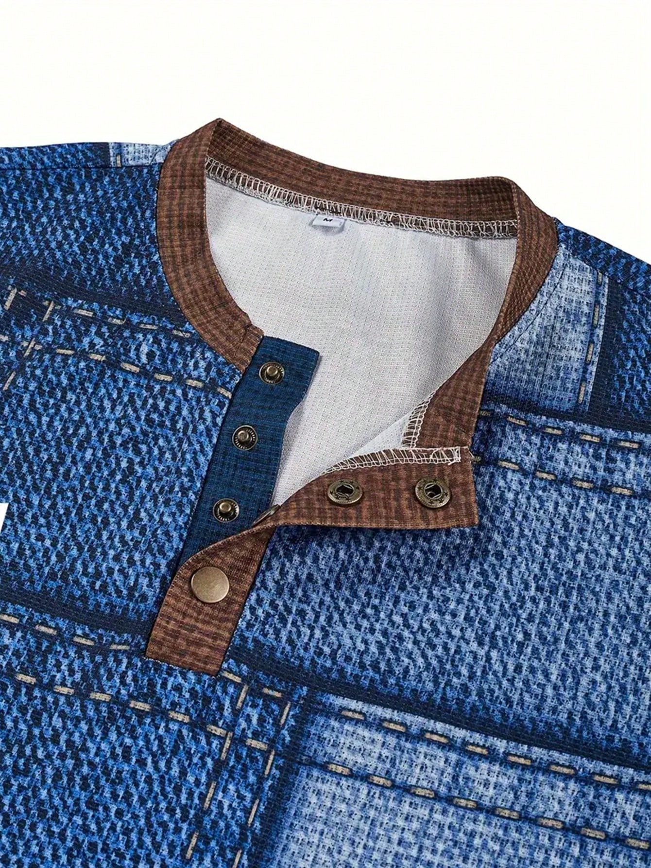 Men's Denim-Print Long Sleeve  - Tee Graphic Print review and price