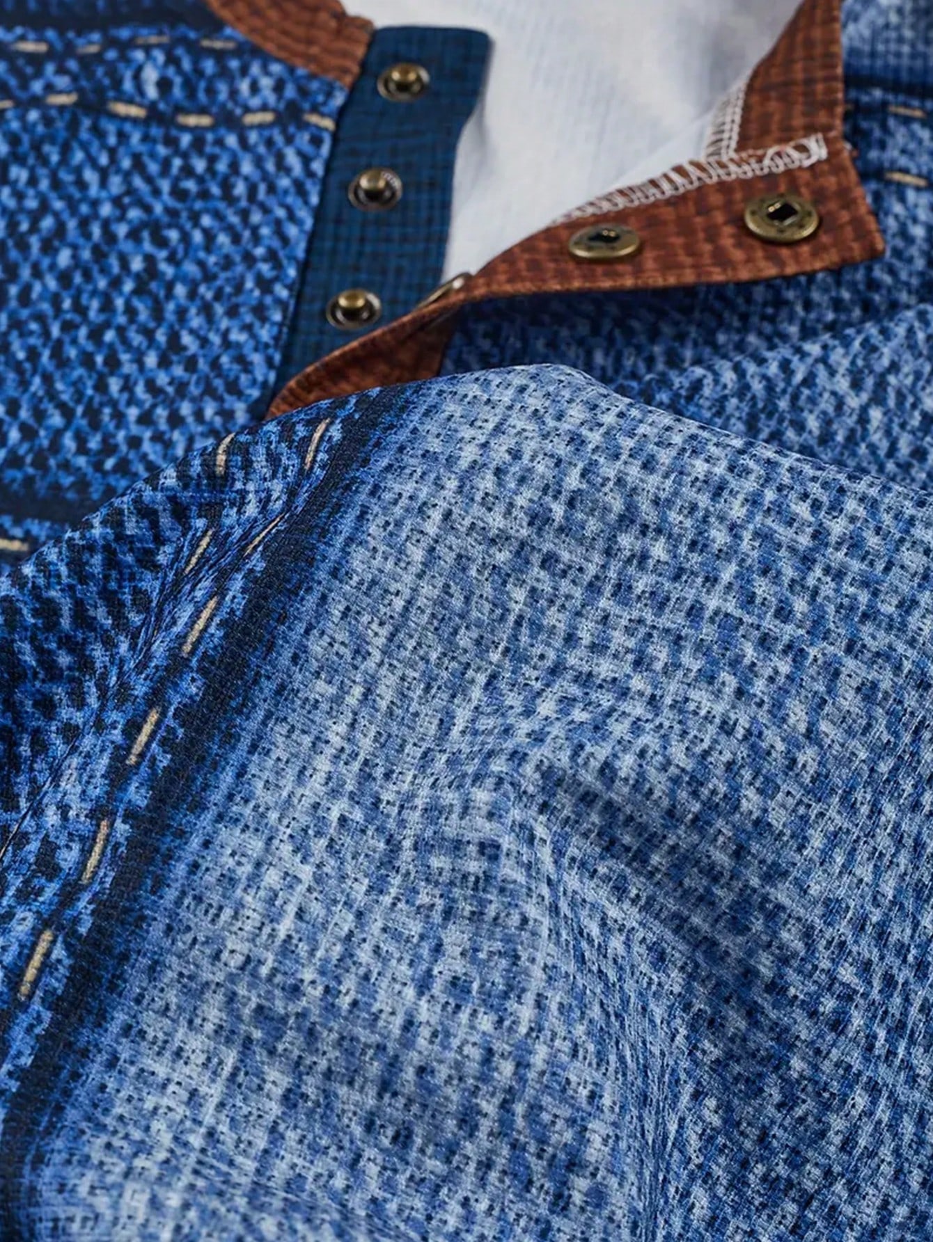 Men's Denim-Print Long Sleeve  - Tee Graphic Print review and price