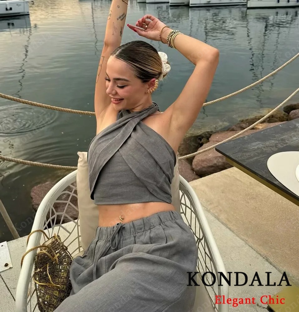 KONDALA Sexy Casual Crossover  - Short Linen Drawstring review and price