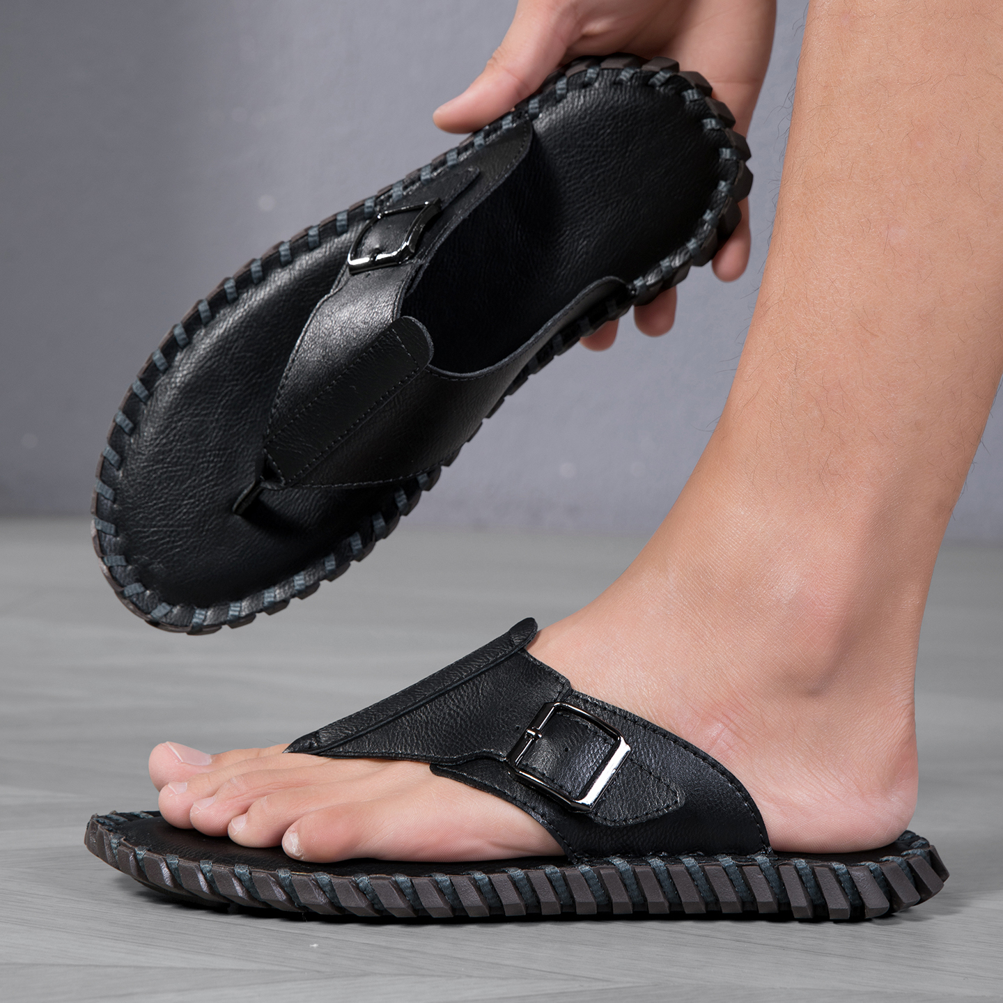 2026 Summer New Men's Plus Siz - Flip Flop Leather Men review and price