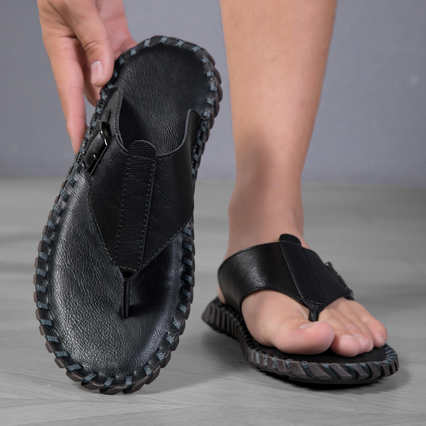 2026 Summer New Men's Plus Siz - Flip Flop Leather Men review and price