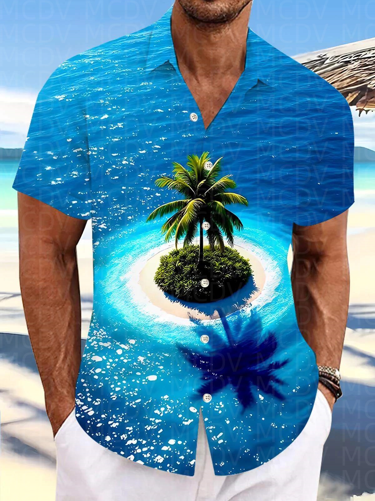 Motorcycle Pattern Men's Hawai - Shirt Camp Collar review and price
