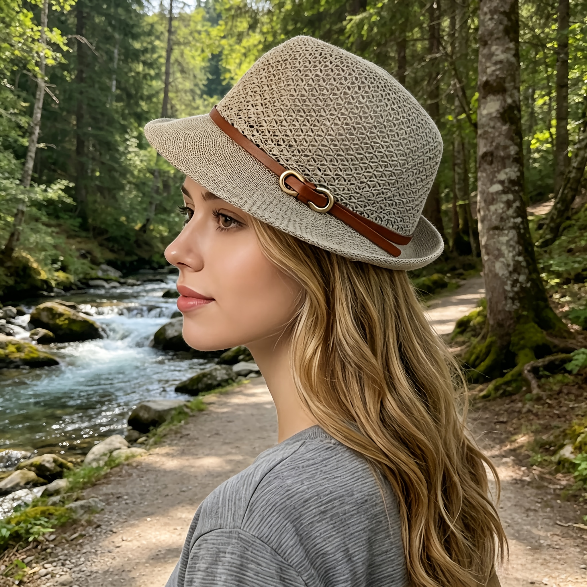 Elegant women's beach straw ha - Bucket Hat Straw review and price