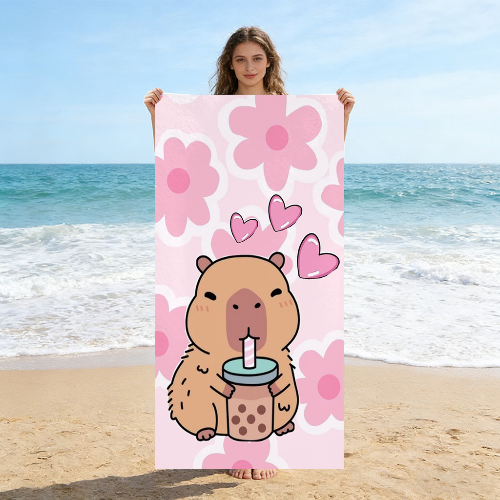 Funny Capybara Beach Towel Sma - Beach Towel Large review and price