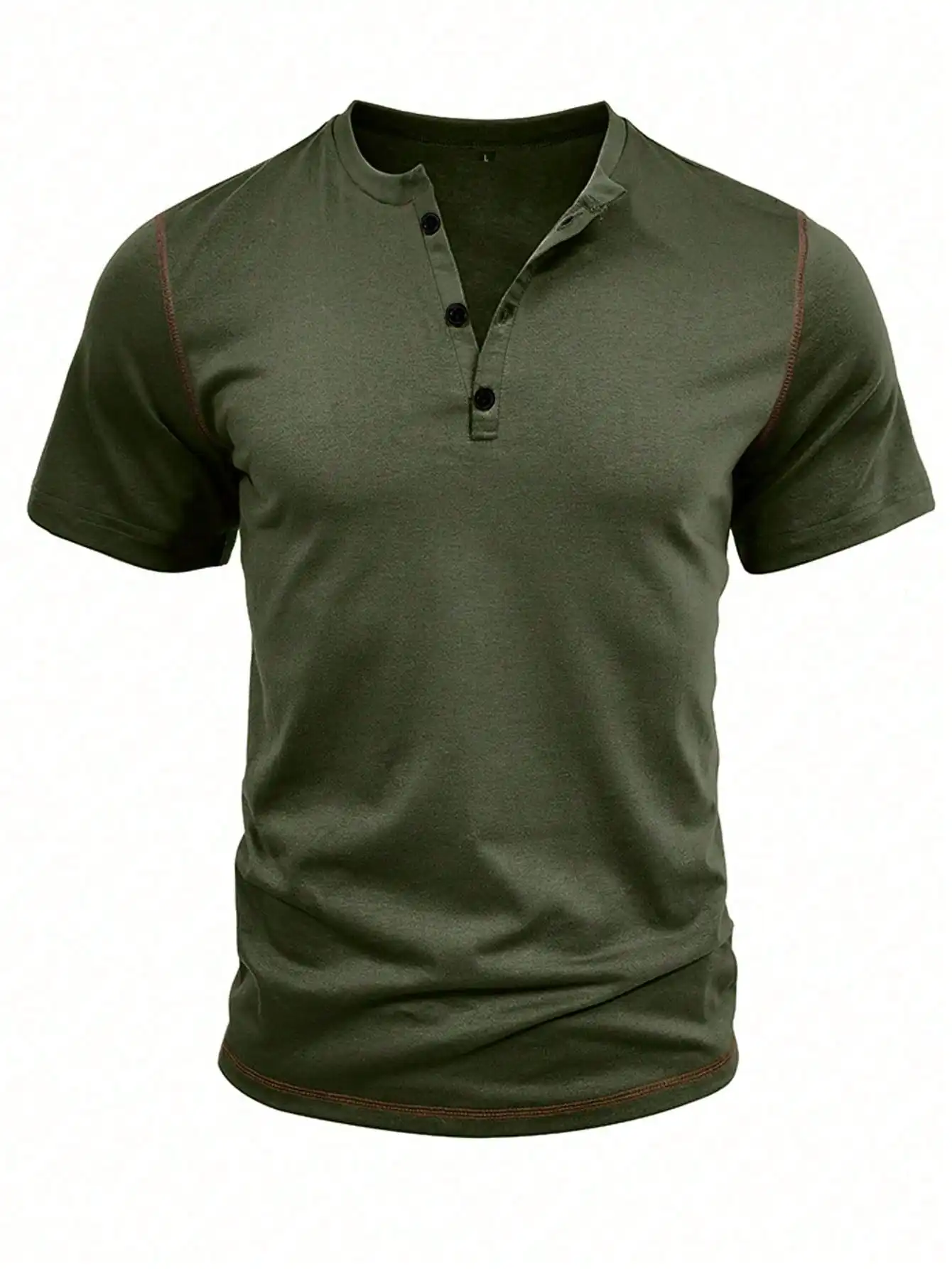 Mens Cotton Henley Neck Short  - Shirt Camp Collar review and price