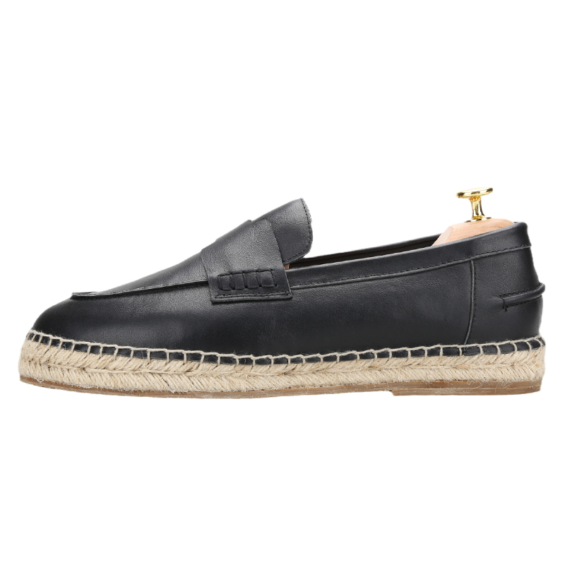 Piegitar Black Genuine Leather - Espadrille Slip On review and price