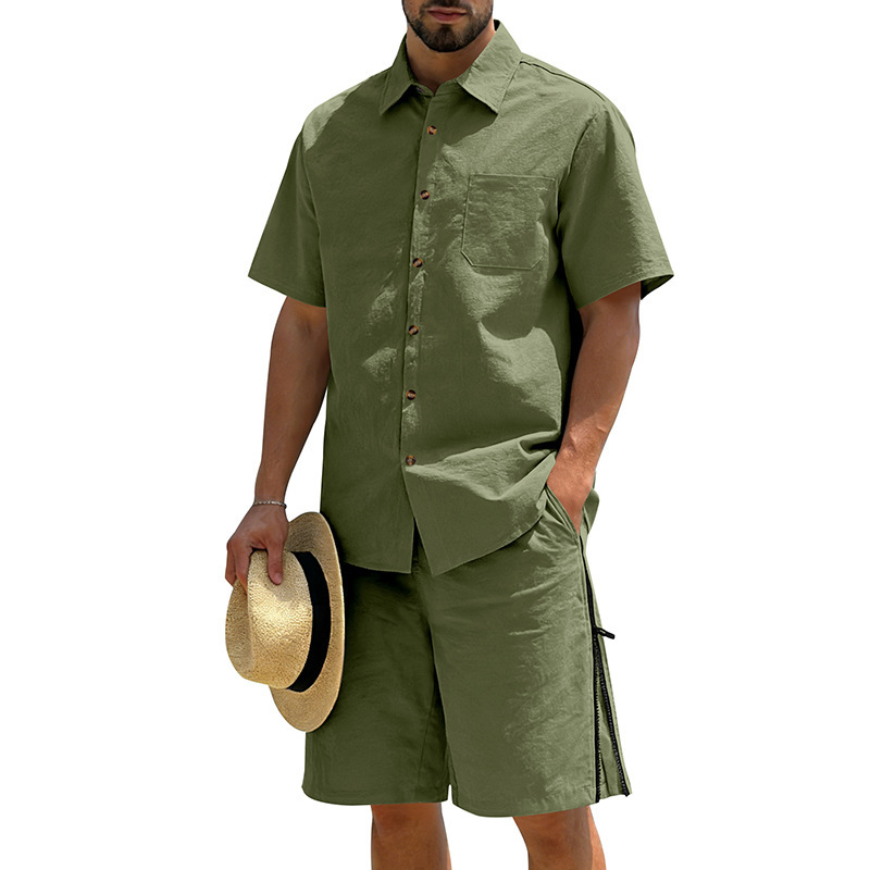 Men's Casual Cotton Linen 2 Pi - Short Linen Drawstring review and price