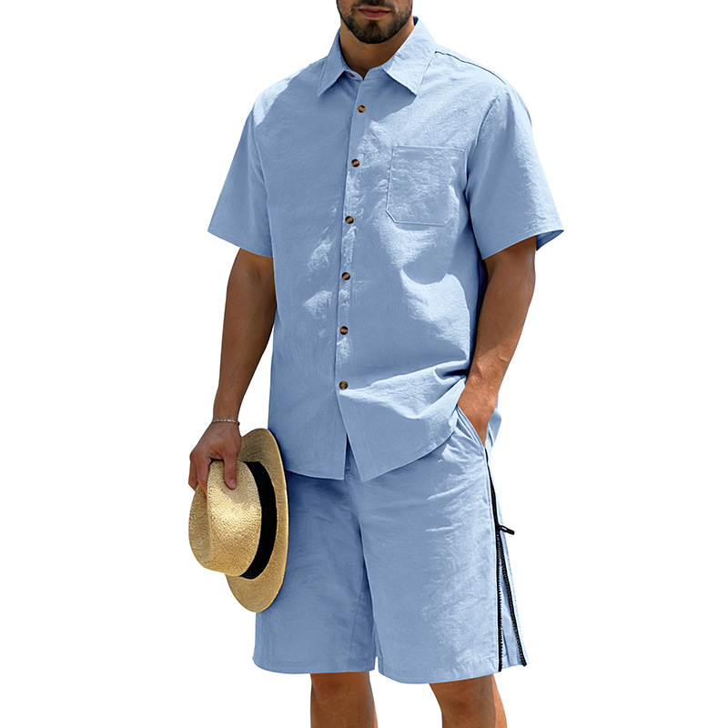 Men's Casual Cotton Linen 2 Pi - Short Linen Drawstring review and price