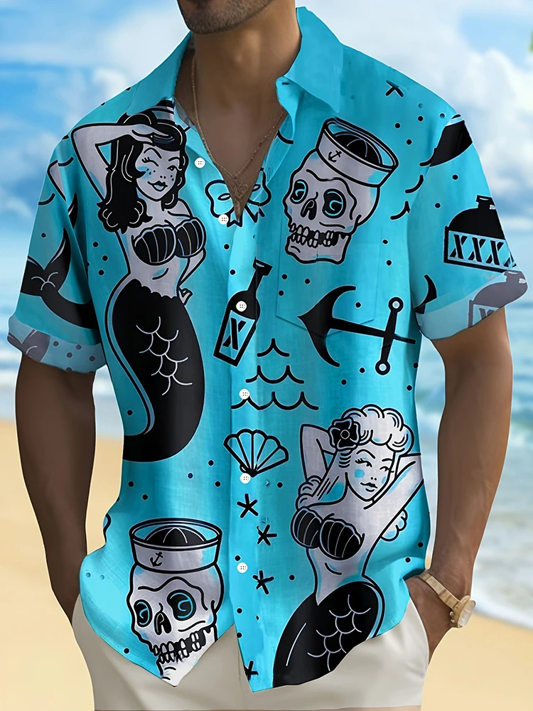 Summer Men's Fashion Casual So - Resort Shirt Floral review and price