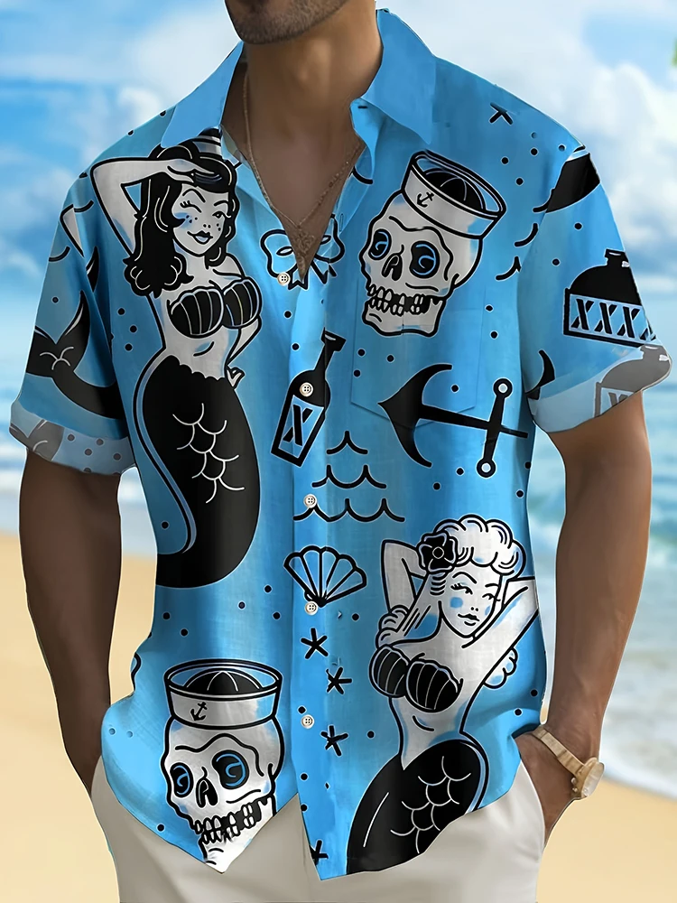 Summer Men's Fashion Casual So - Resort Shirt Floral review and price
