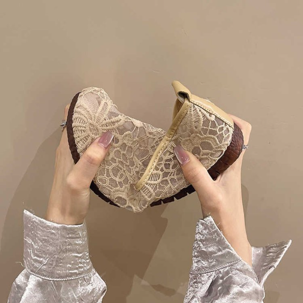 Chic Lace Mesh Hollow Out Espa - Espadrille Slip On review and price