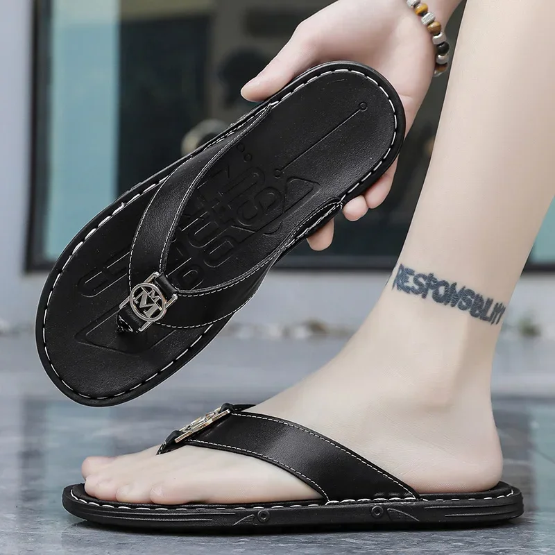 Men's Flip-flops Solid Color w - Flip Flop Leather Men review and price