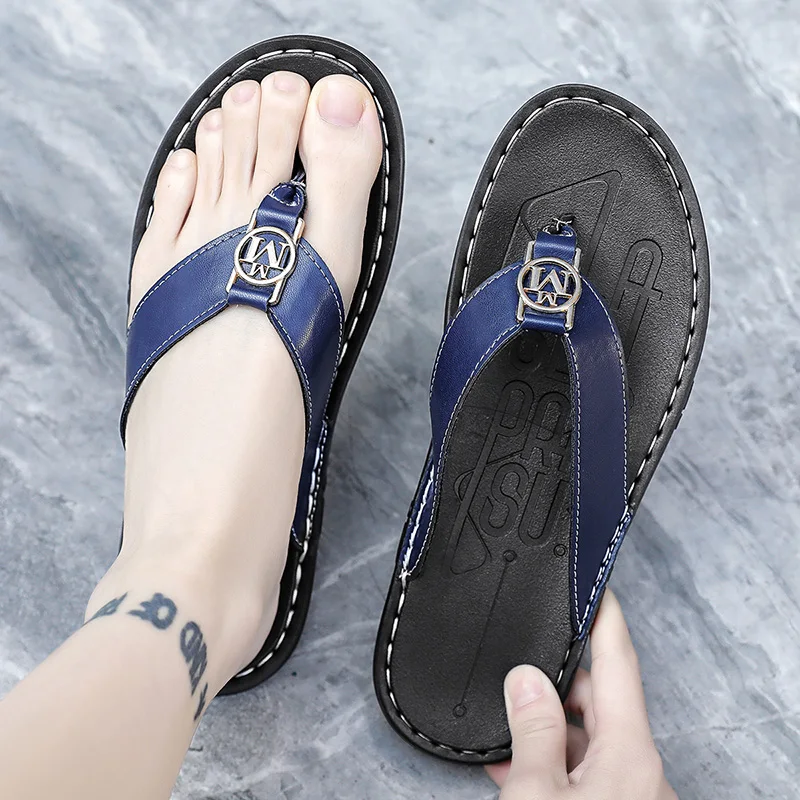 Men's Flip-flops Solid Color w - Flip Flop Leather Men review and price