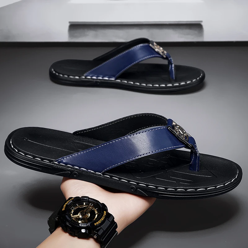 Men's Flip-flops Solid Color w - Flip Flop Leather Men review and price