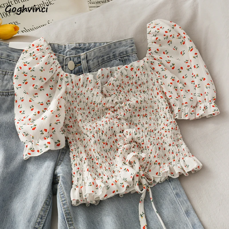 Blouses Shirts Women Floral Dr - Short Linen Drawstring review and price