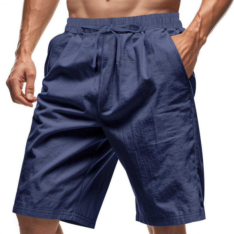 2026 New Men Cotton Linen Beac - Short Linen Drawstring review and price