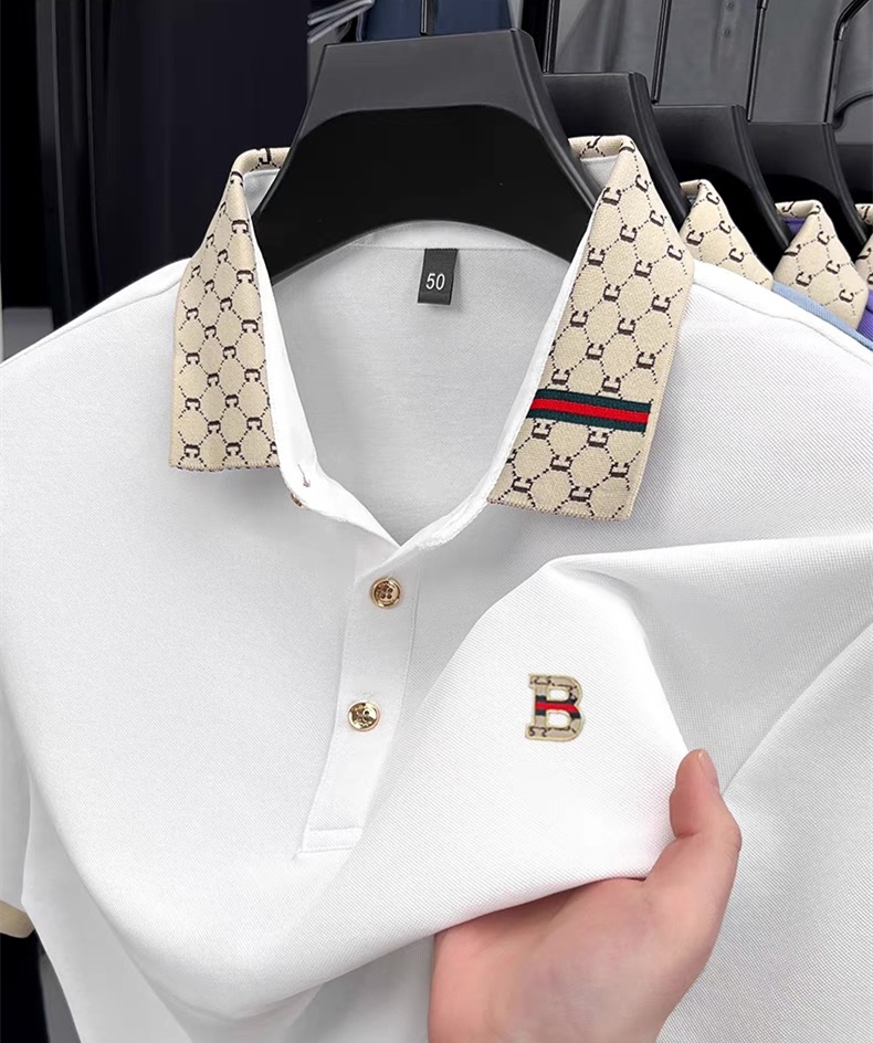 Luxury brand B letter embossed - Polo Shirt Pique review and price