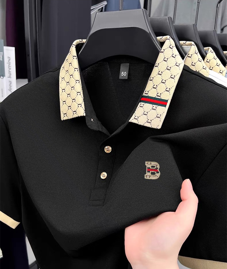 Luxury brand B letter embossed - Polo Shirt Pique review and price
