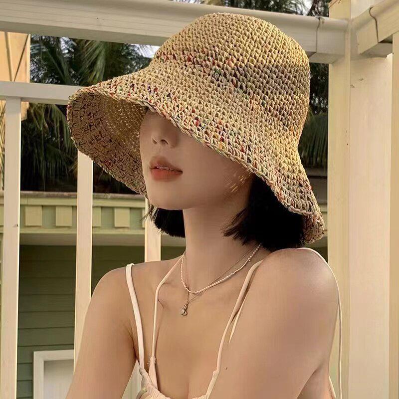 Handwoven Rainbow Straw Hats W - Bucket Hat Straw review and price