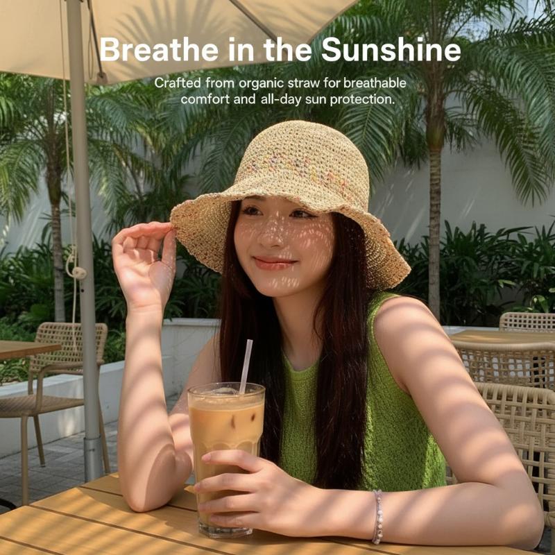 Handwoven Rainbow Straw Hats W - Bucket Hat Straw review and price