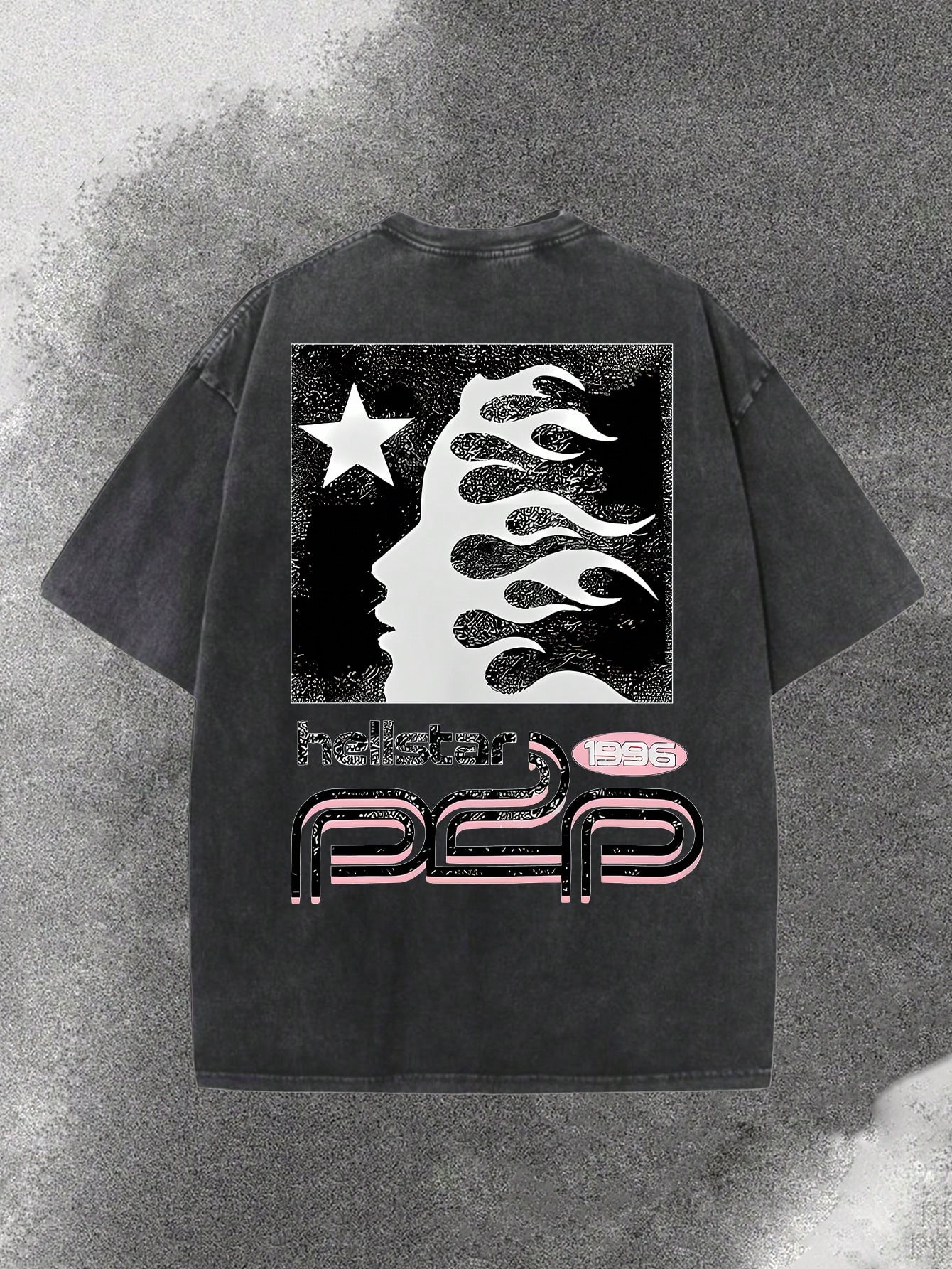 Distressed Washed Black Oversi - Tee Graphic Print review and price