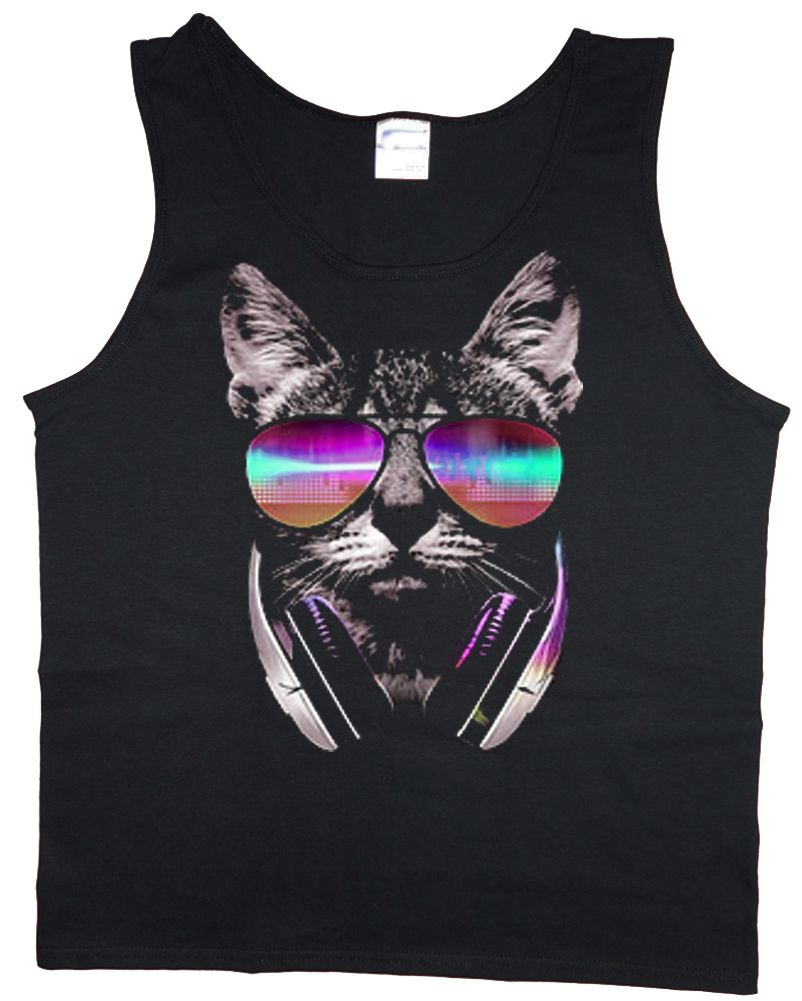 Funny DJ cat design sleeveless - Tank Top Muscle review and price