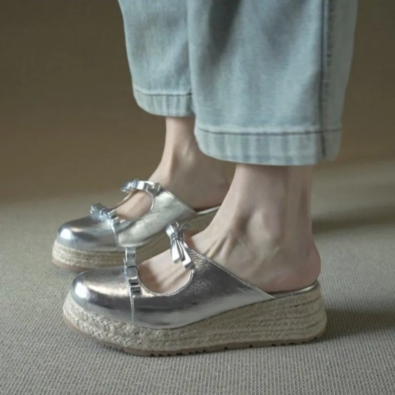 Metallic Mary Jane Mules for W - Espadrille Slip On review and price