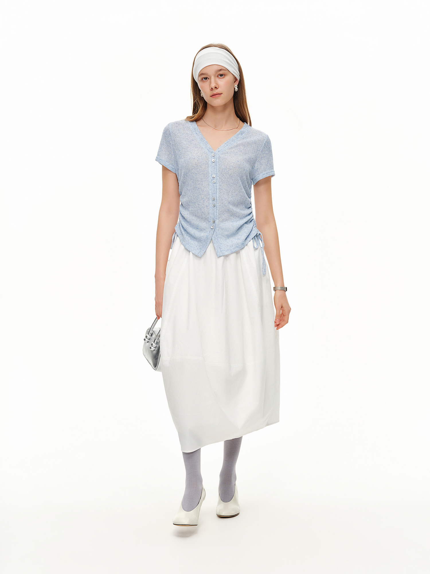 DUSHU Lightweight V-neck Linen - Short Linen Drawstring review and price