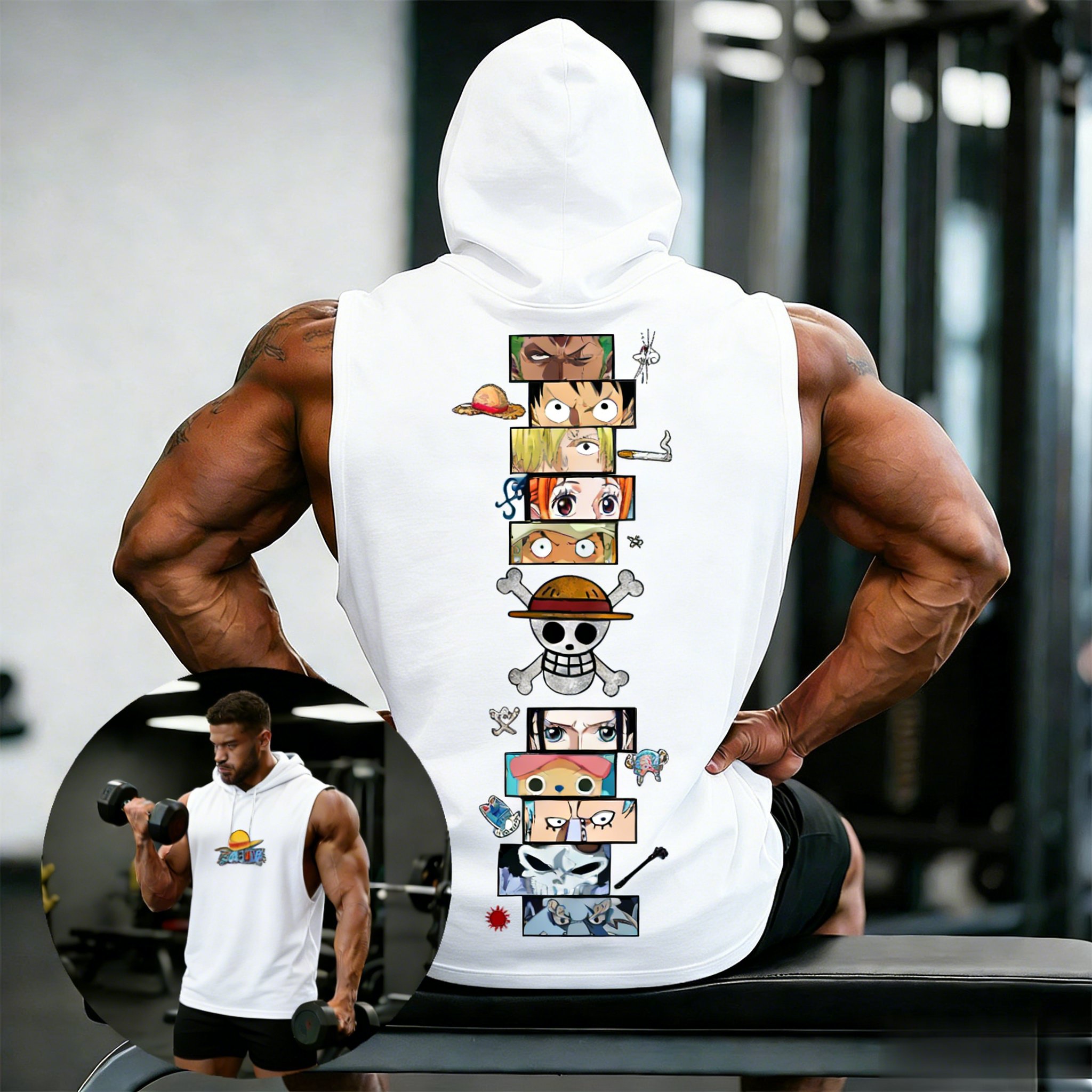 One Piece Anime Hoodie Sleevel - Tank Top Muscle review and price
