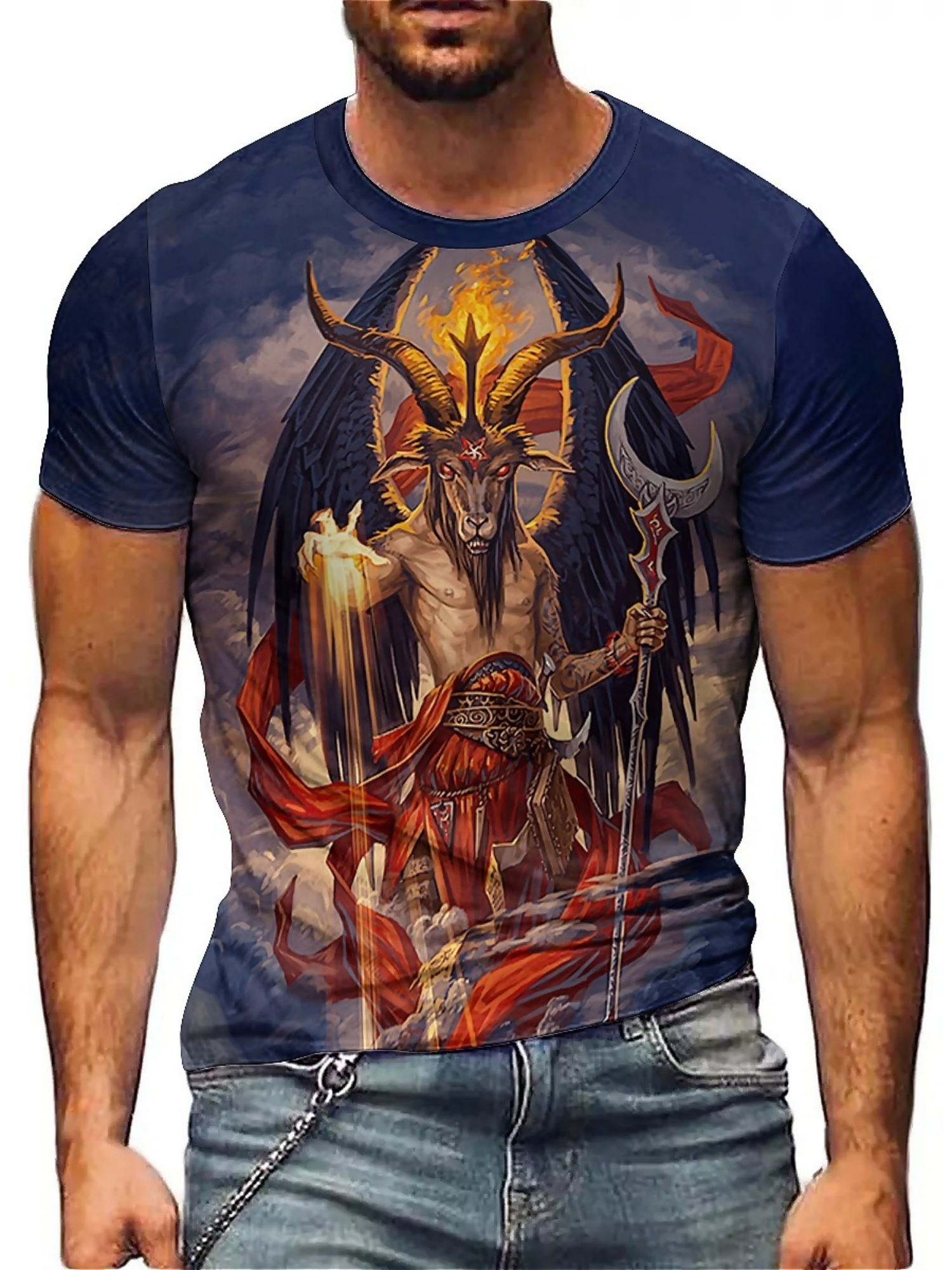 Men's 3D Demon Print T-Shirt | - Tee Graphic Print review and price